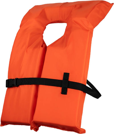 BLUESTORM Keyhole Life Jacket for Adults | US Coast Guard (USCG) Approved Type 2 Basic Universal Foam Life Vest Preserver (PFD) in Orange