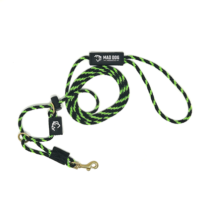 Mad Dog Products English Slip Leash / Safety Strap Combo Leash 1/4" Solid Braid