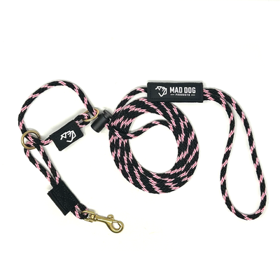 Mad Dog Products English Slip Leash / Safety Strap Combo Leash 1/4" Solid Braid