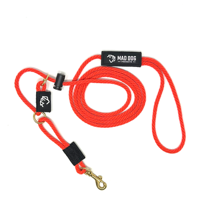 Mad Dog Products English Slip Leash / Safety Strap Combo Leash 1/4" Solid Braid