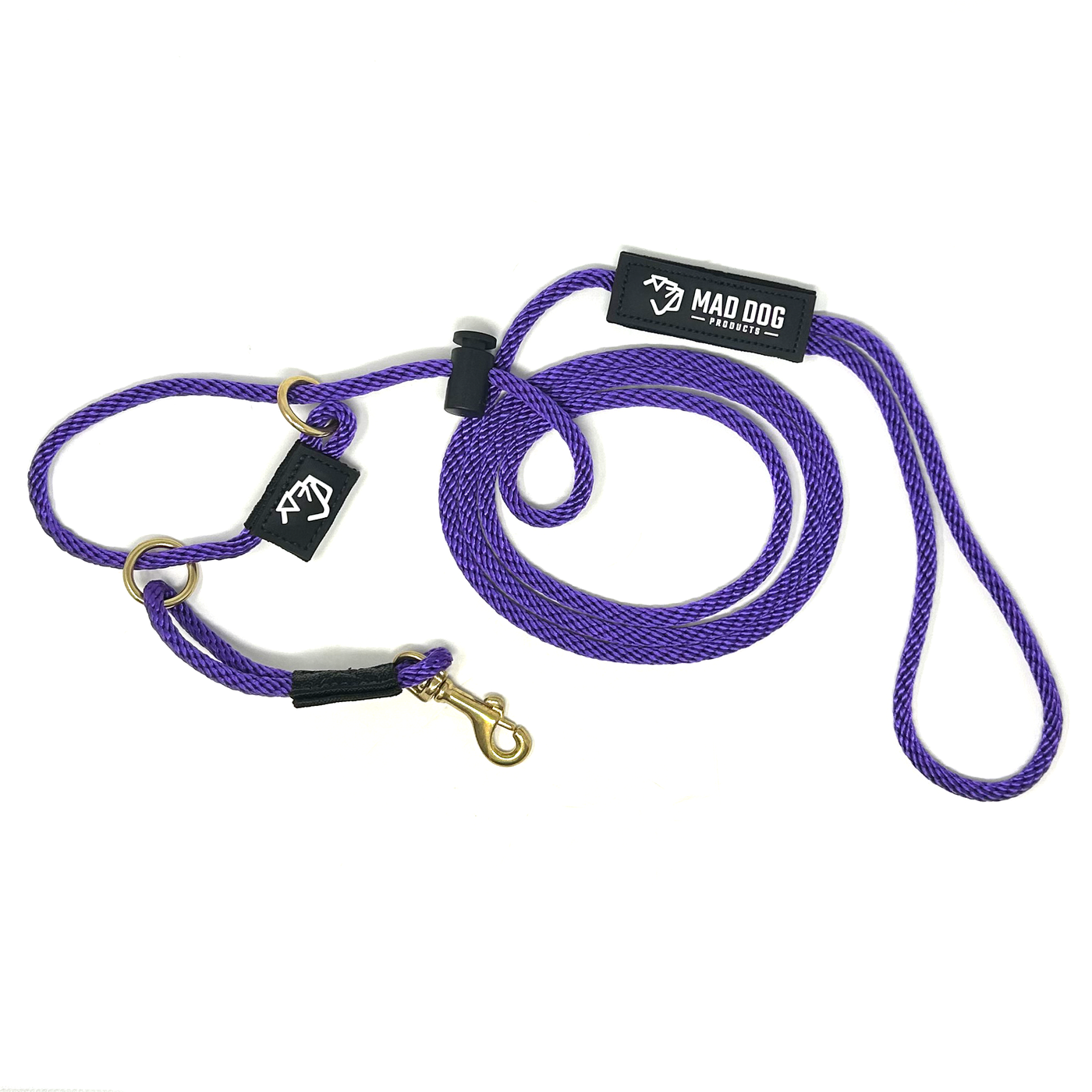 Mad Dog Products English Slip Leash / Safety Strap Combo Leash 1/4" Solid Braid