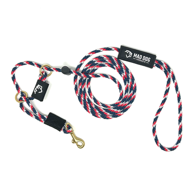 Mad Dog Products English Slip Leash / Safety Strap Combo Leash 1/4" Solid Braid