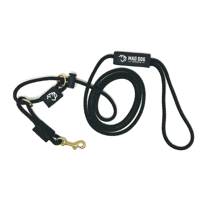 Mad Dog Products English Slip Leash / Safety Strap Combo Leash 1/4" Solid Braid