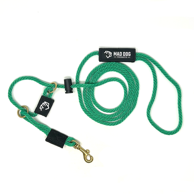 Mad Dog Products English Slip Leash / Safety Strap Combo Leash 1/4" Solid Braid