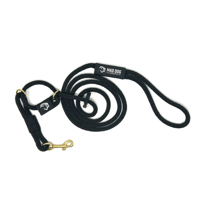 Mad Dog Products English Slip Leash / Safety Strap Combo Leash 3/8" Solid Braid
