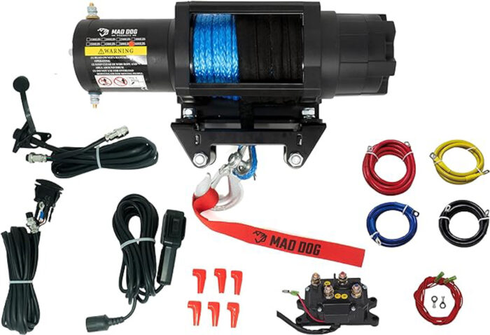 6000 lb WIDE Synthetic Rope ATV/UTV Winch with Winch Mount Plate