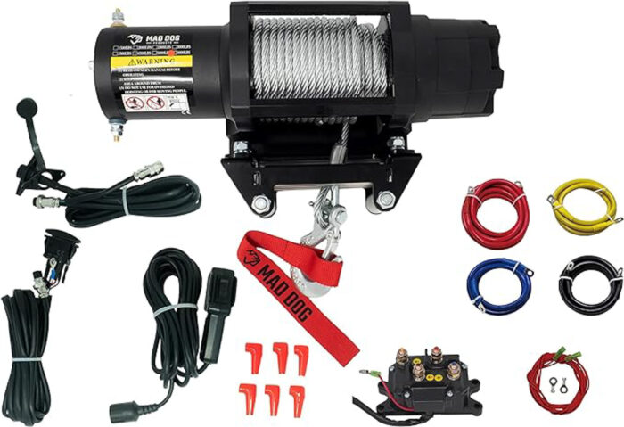 6000 lb WIDE Steel Cable ATV/UTV Winch with Winch Mount Plate