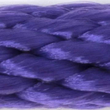Close-up of a thick, vibrant purple braided synthetic fiber.