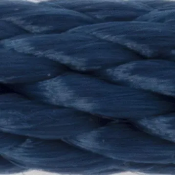 Extreme close-up of a navy blue braided rope texture.