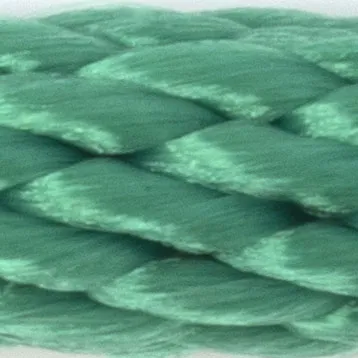Close-up of a thick green braided rope.