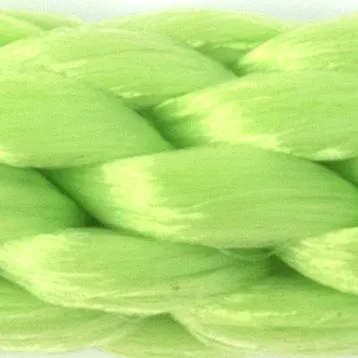 Close-up of vibrant neon green braided rope texture.