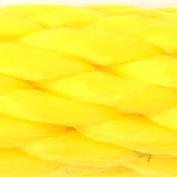 Extreme close-up of a bright yellow braided rope texture.