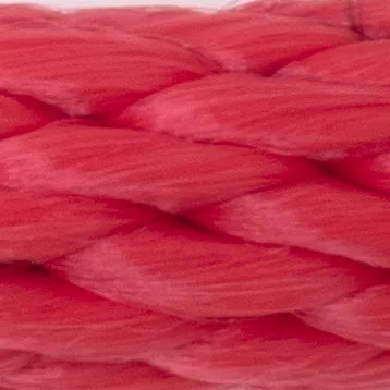 Close-up of vibrant pink braided rope texture.
