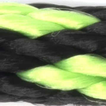 Close-up of black and neon green braided rope.