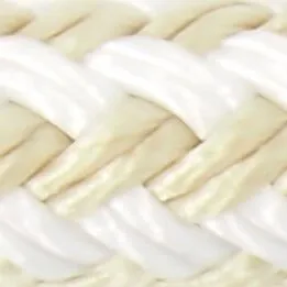 Close-up of white and cream braided rope texture.