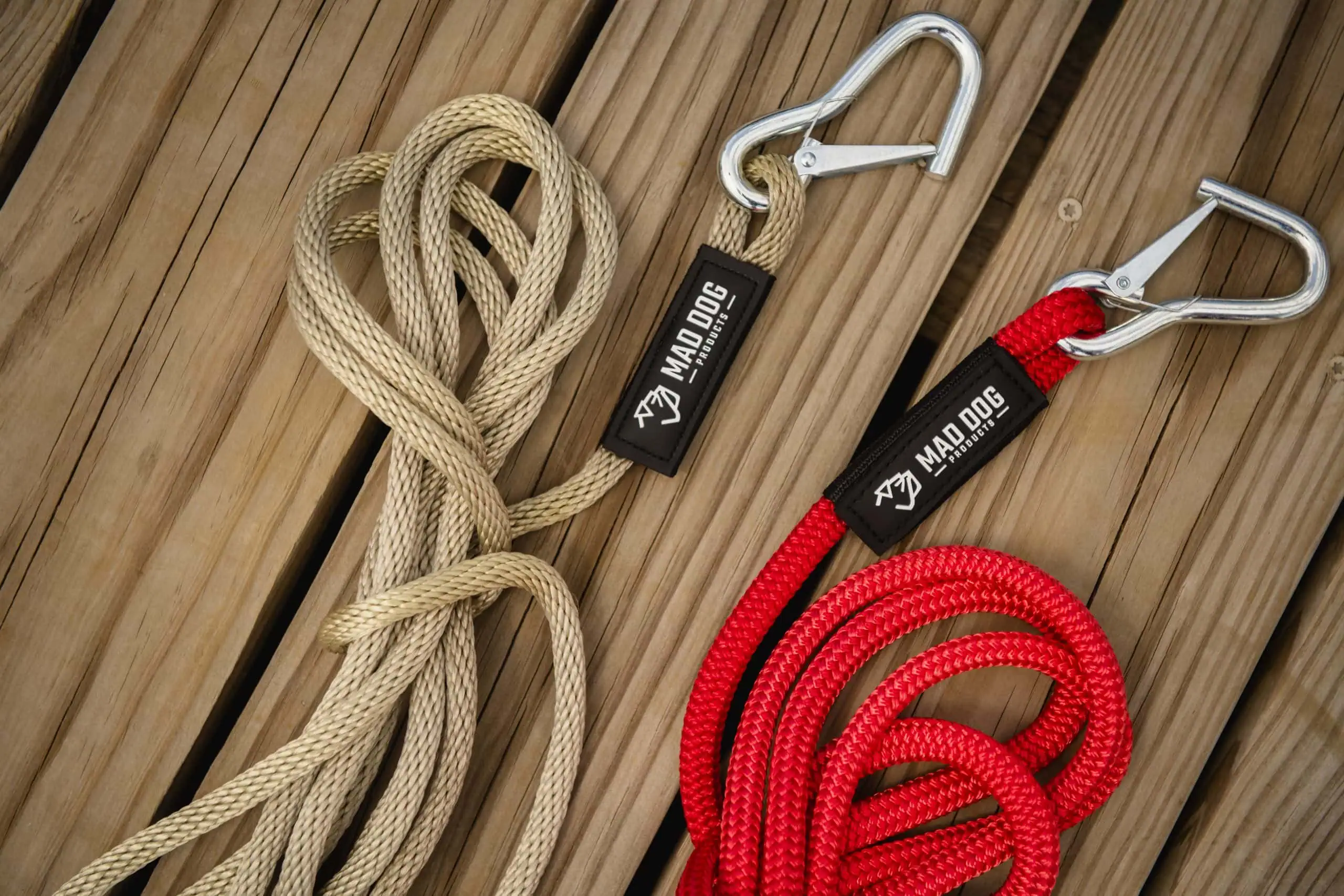 Mad Dog Products Water Clip Set Durable water clips with ropes for outdoor activities and safety.