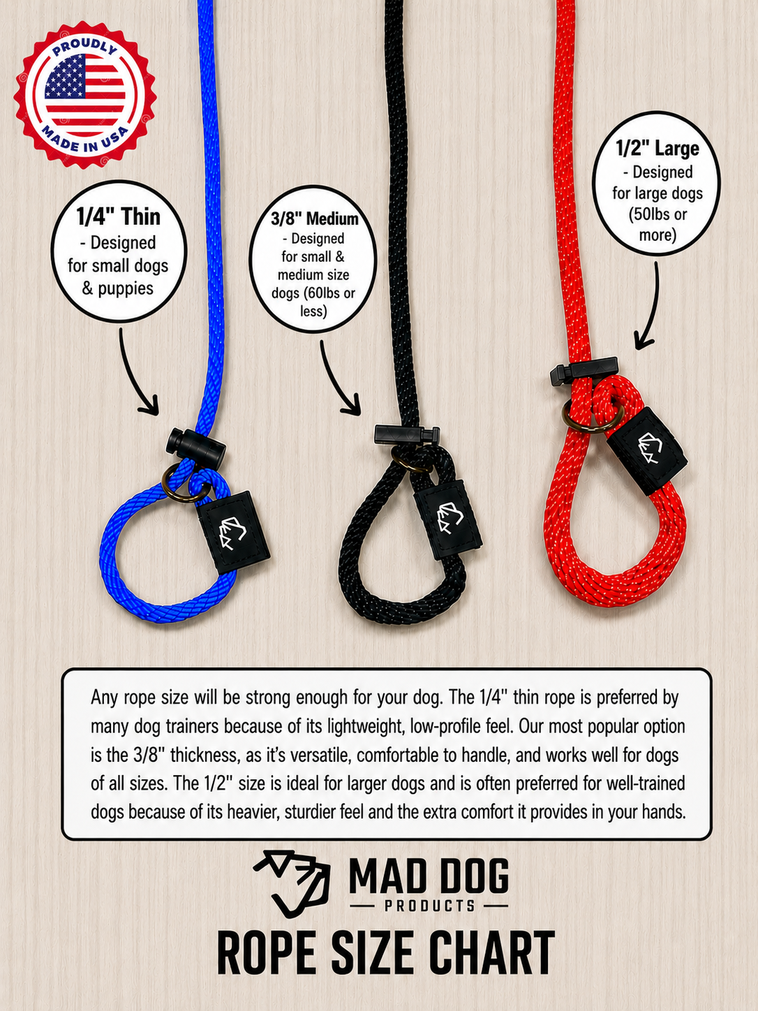 SB ESL Leash Size Chart